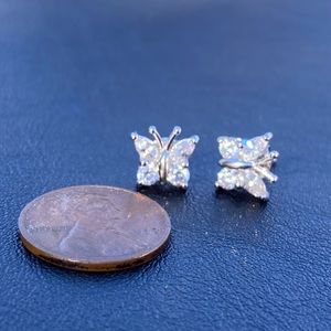 Sterling silver white topaz post earrings